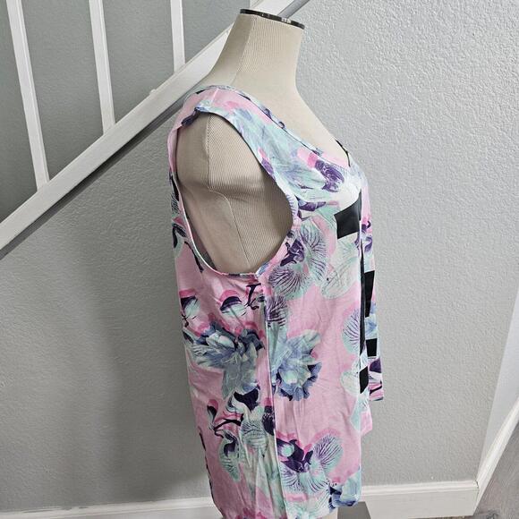 LA Dodgers Forty Seven Brand Floral Cotton Blend Sleeveless Tank Top Sz M - Picture 3 of 7